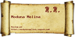 Moduna Melina névjegykártya